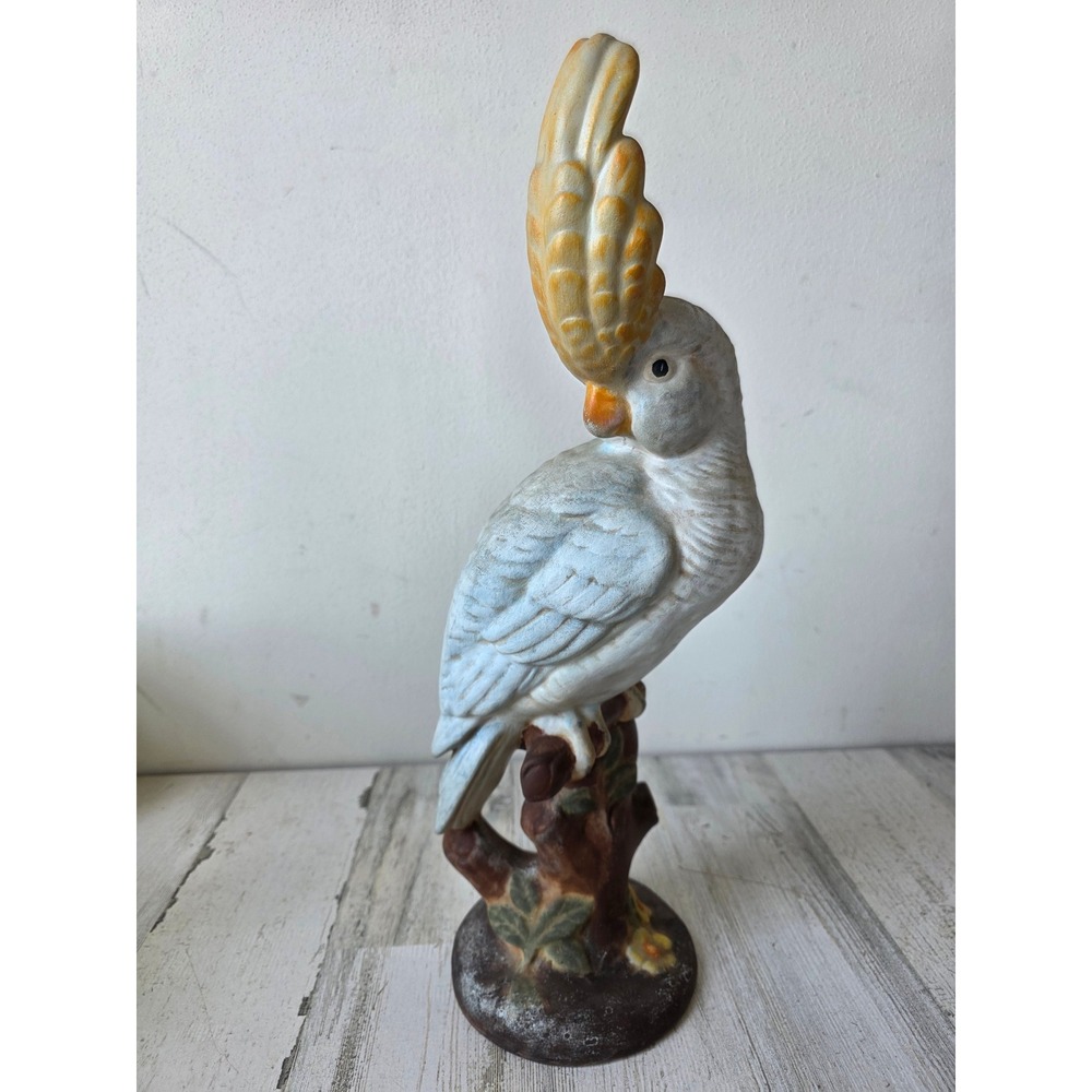 Vintage ceramic parrot‎ toucan statue figurine cockatoo decor unique
